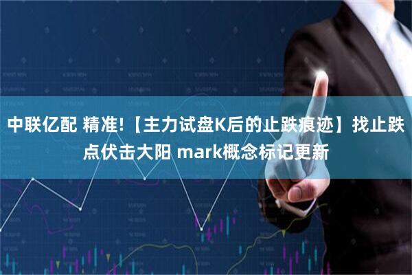 中联亿配 精准!【主力试盘K后的止跌痕迹】找止跌点伏击大阳 mark概念标记更新